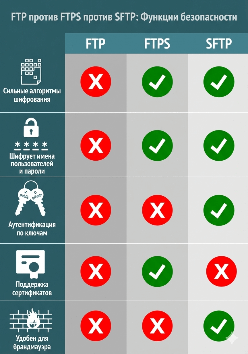 Отличия File Transfer Protocol и SSH File Transfer Protocol