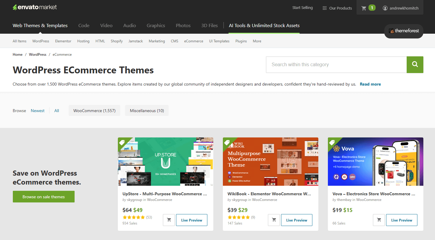 Выбор тема для сайта на ThemeForest