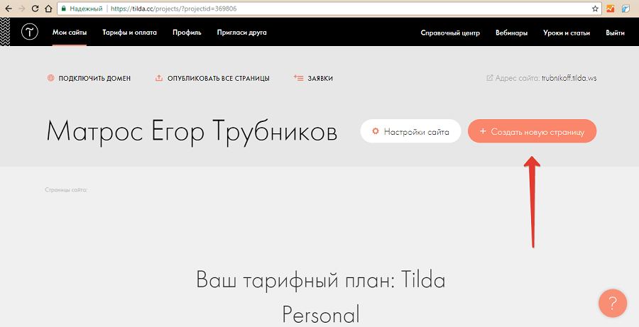 Домен используется в другом проекте тильда